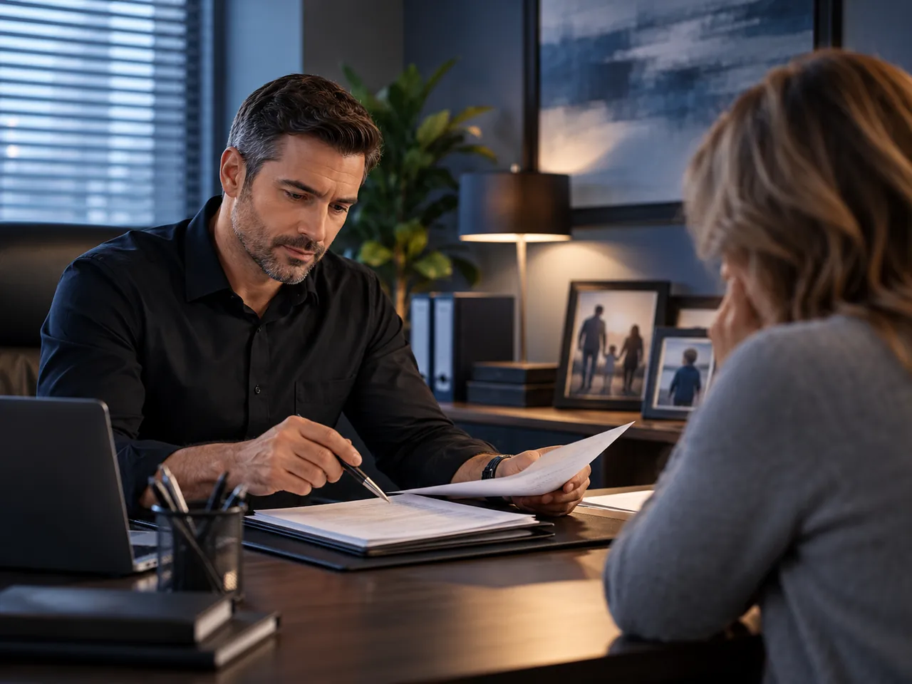 Illustrative confidential consultation between investigator and client